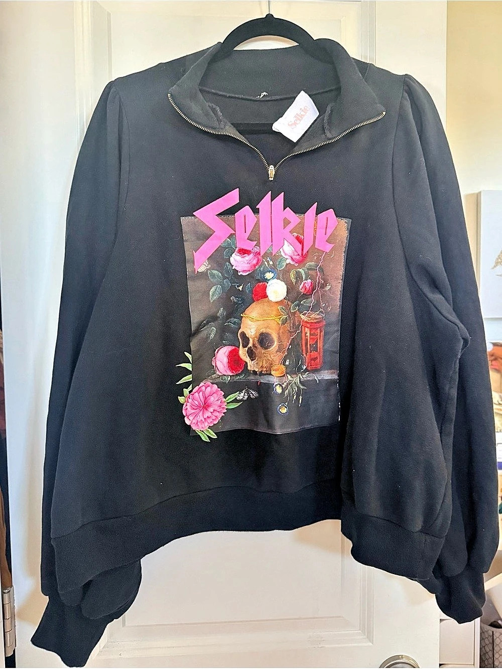 Selkie Graphic half Zip-Up Sweatshirt Black XL